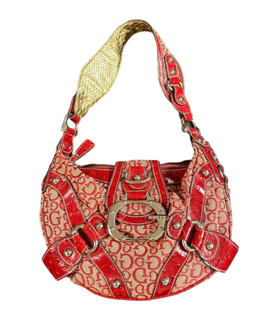 GUESS BAG RED MONOGRAM VINTAGE Y2K 2000s
