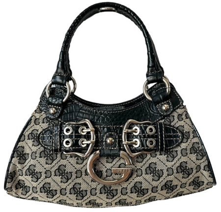 GUESS BAG MONOGRAM INCERT CROCO PRINT VINTAGE Y2K 2000s