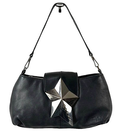 MUGLER BAG BLACK LEATHER SILVER STAR VINTAGE Y2K 2000s