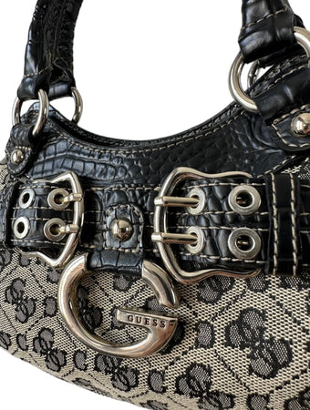 GUESS BAG MONOGRAM INCERT CROCO PRINT VINTAGE Y2K 2000s